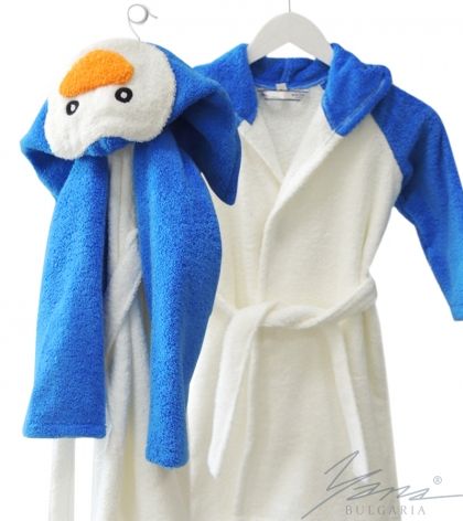 Kids' bathrobe Pinguin White