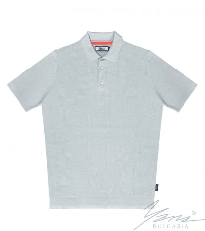 Men's polo collar shirt, short sleeves, gray