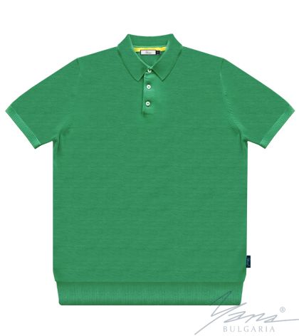 Férfi póló galléros rövid ujjú ing, zöld