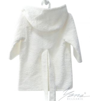 Kids' bathrobe Iva white with embroidery