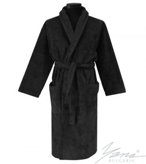 Adult bathrobe Velour black