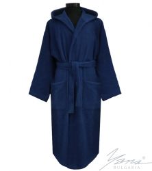 Adult bathrobe Micro Cotton dark blue
