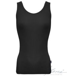 Women's tank top in elastic knit,black