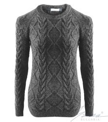 Дамски пуловер бие сив