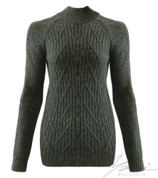 Women's sweater with french collar in dark green