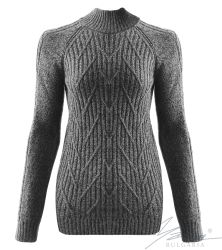 Дамски пуловер с френска яка сив