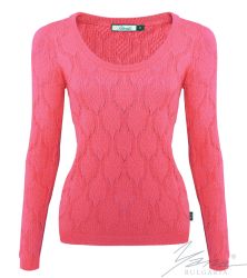 Дамски пуловер бие розов