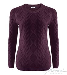 Дамски пуловер бие бордо