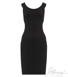 Дамска рокля в ластична плетка, черна