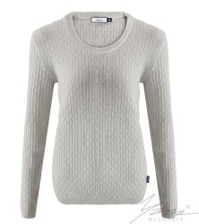 Дамски пуловер бие св. сив 