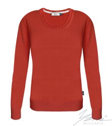 Дамски втален  пуловер "О" деколте червен