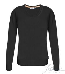 Дамски втален  пуловер "О" деколте черен