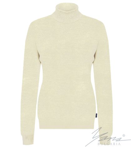 Женский шерстяной свитер с высоким воротником, светльй