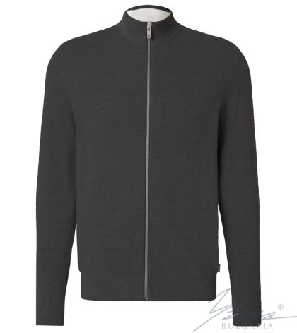Кардиган мужской тонкий шерстяной на молнии, серый