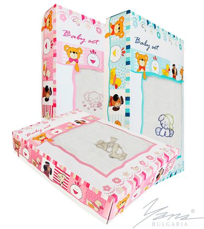 Комплект для новорожденного из микрохлопка с вышивкой в коробке белый