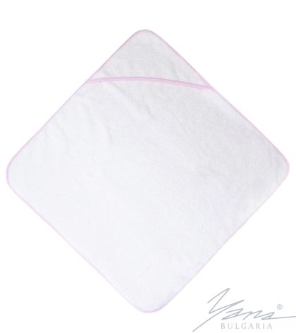 Пеленка из микрохлопка белая с розовой поплиновой отделкой