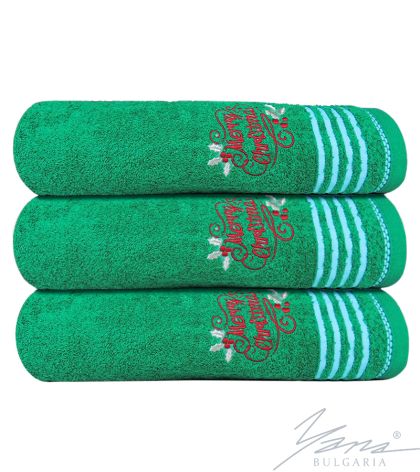 Towel Riton green with embroidery