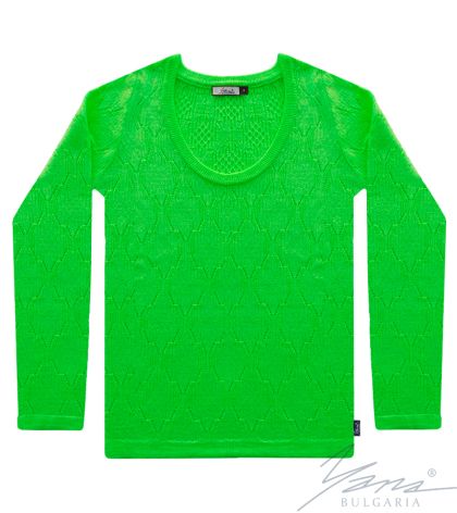 Women's crew neck sweater in green