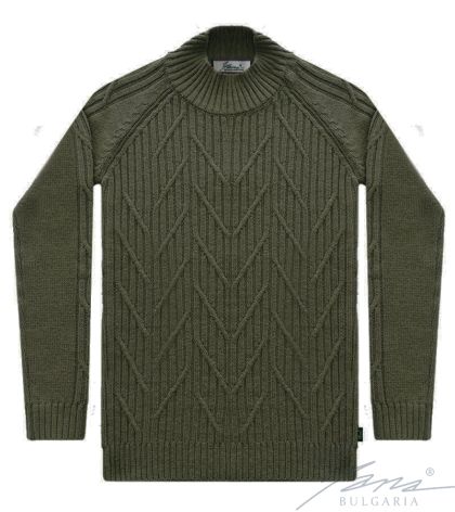 Women's sweater with french collar in green