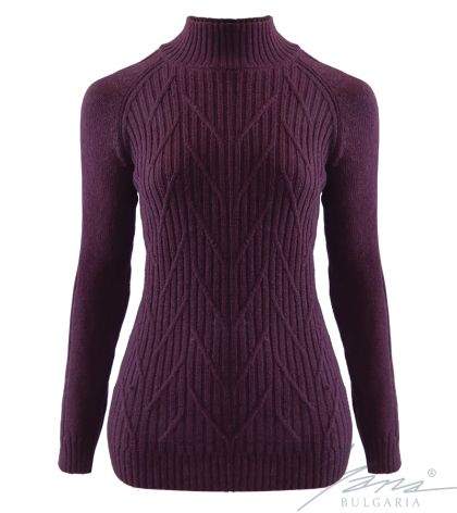 Women's sweater with french collar in bordo