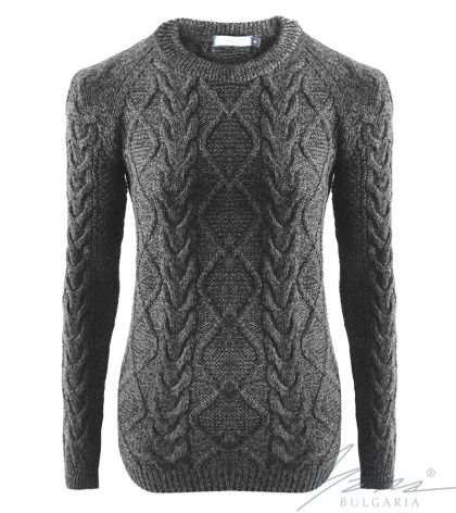 Women's crew neck sweater in grey