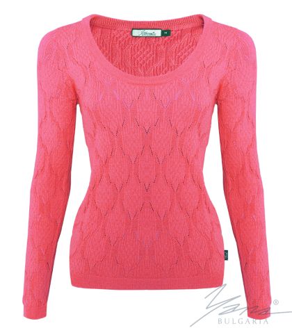 Damenpullover, Halssaum, rose