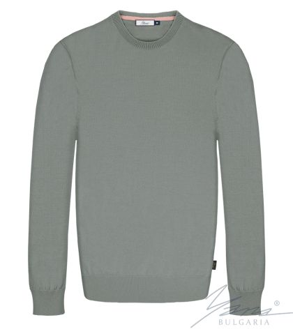 Herrenpullover, Rundausschnitt, lange Ärmel, grau