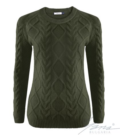 Дамски пуловер бие зелен