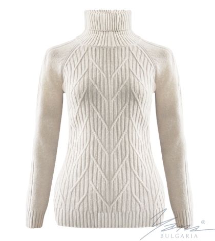 Damenpullover mit hohem Rollkragen,  beige