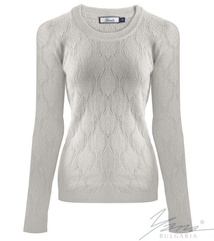 Women's crew neck sweater in grey