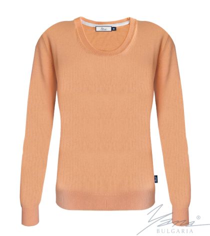 Women's crew neck sweater in peach