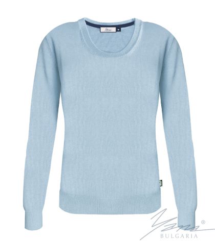 Women's crew neck sweater in light blue