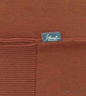 Men's wool round neck sweater in terra