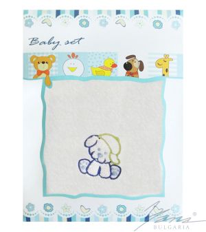 Комплект для новорожденного из микрохлопка с вышивкой в коробке белый