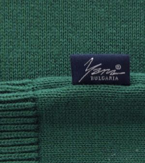 Мъжки пуловер шпиц деколте, дълъг ръкав, зелен