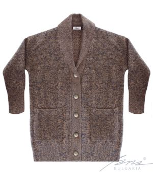 Дамска  вълнена жилетка "Жилетката на баба" меланж