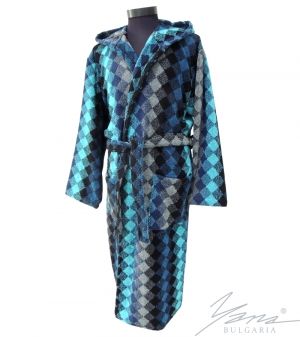 Adult bathrobe F203 Blue