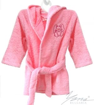 Kids' bathrobe Iva rose with embroidery