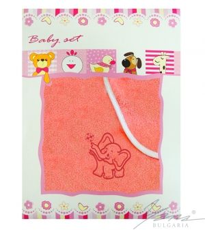 Baby set with embroidery in box koral