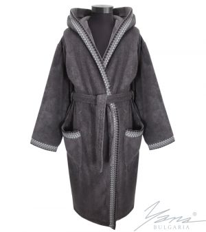 Adult bathrobe F296 darkgray