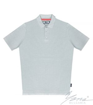 Men's polo collar shirt, short sleeves, gray