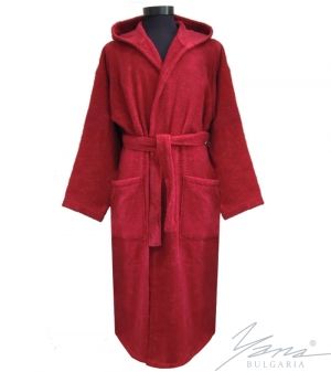 Adult bathrobe Microcotton bordeaux