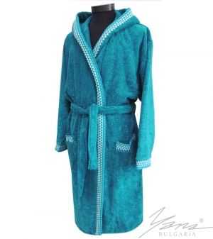 Adult bathrobe F296 turquoise