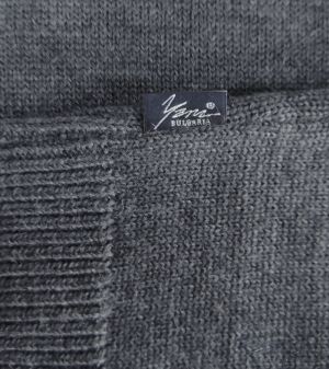 Men's thick wool full zip cardigan sweater in gray