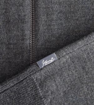 Herren-Strickjacke aus dünner Wolle mit durchgehendem Reißverschluss, grau