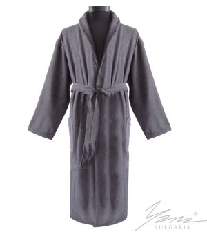 Adult bathrobe Velour dark grey