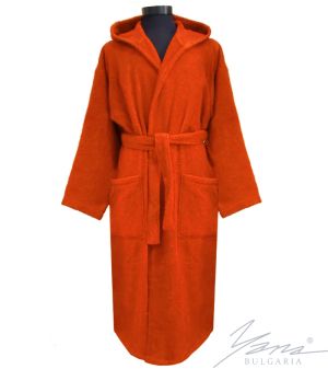 Adult bathrobe Microcotton orange