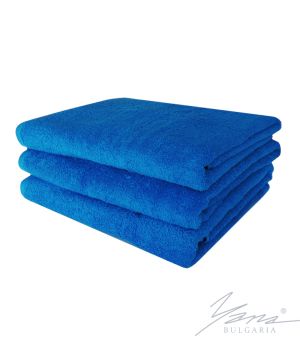 White towel Microcotton 400 gsm blue