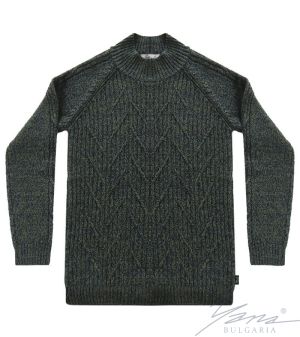 Women's sweater with french collar in dark green