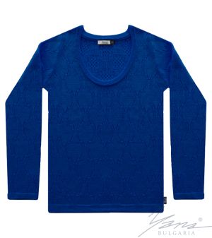 Women's crew neck sweater in blue